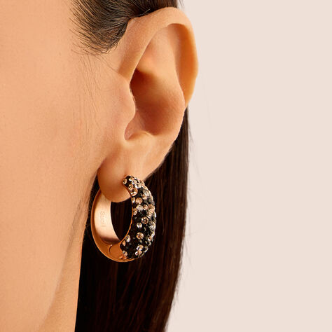 Orecchini A Cerchio Aura Acciaio Rosa Cristallo - Orecchini a Cerchio Donna | Stroili