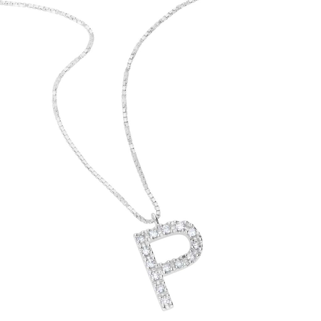 Collana Diamond Letters Oro Bianco Diamante - Collane Donna | Stroili