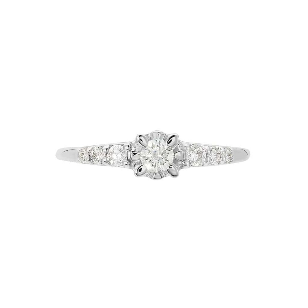 Anello solitario in oro bianco con diamante 0.31ct - Anelli 18 Carati Donna | Stroili