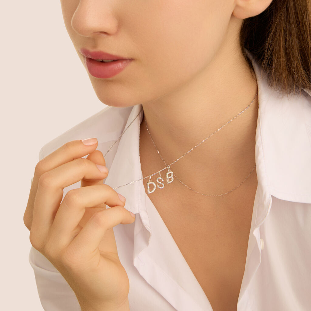 Pendente Poème Oro Bianco Cubic Zirconia - Ciondoli Donna | Stroili