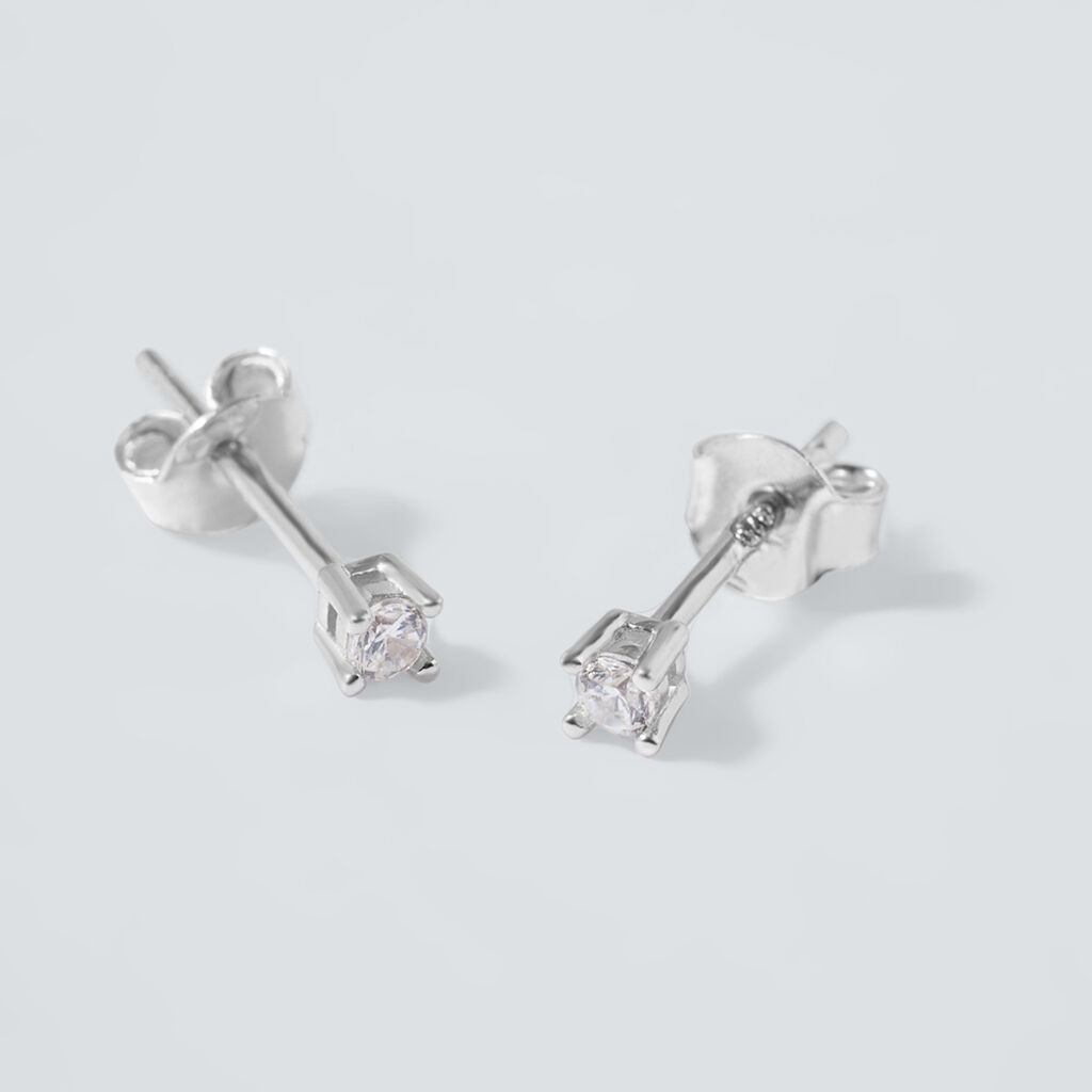 Orecchini Lobo Punto Luce Silver Elegance Argento Rodiato Cubic Zirconia - Orecchini a Lobo Donna | Stroili