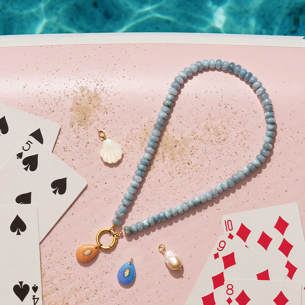 Collana Radiance Acciaio Dorato Giada