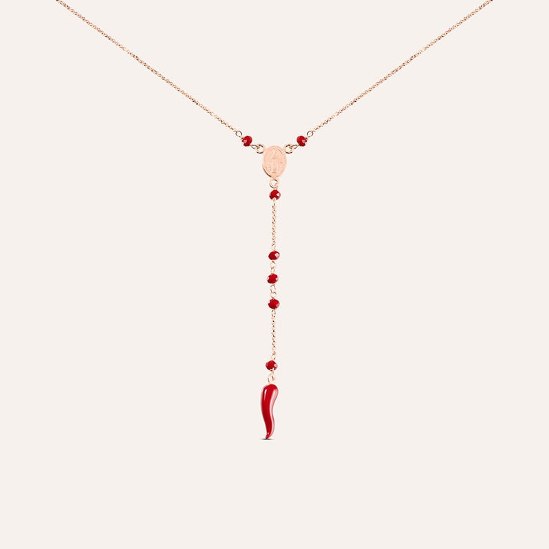 Collana Rosario Silver Soul Argento Rosa Cristallo - Collane Rosario Donna | Stroili