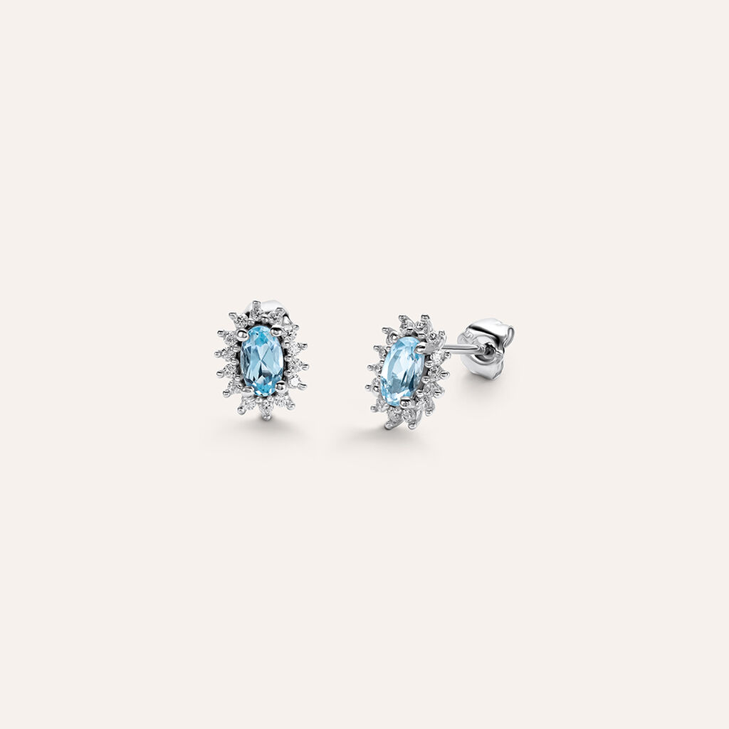 Orecchini Lobo Amélie Oro Bianco Topazio Cubic Zirconia - Orecchini a Lobo Donna | Stroili