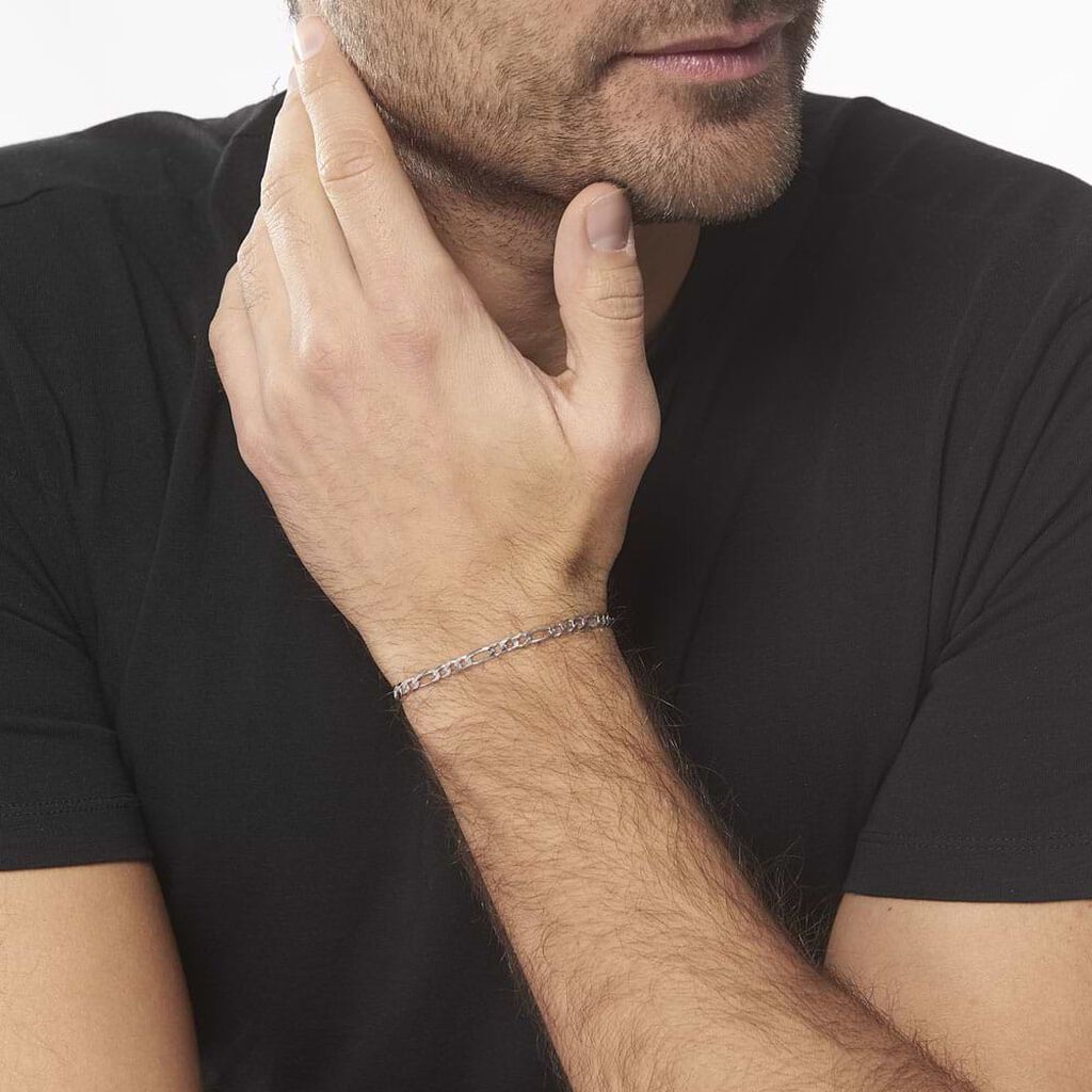 Bracciale Catena Gentleman Argento Rodiato - Bracciali Uomo | Stroili