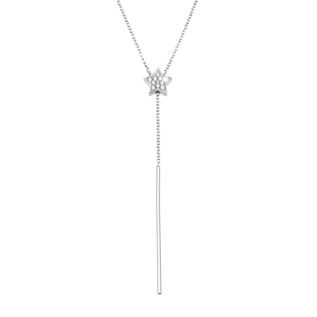 Girocollo stella in argento rodiato e zirconi