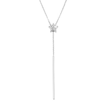 Girocollo stella in argento rodiato e zirconi