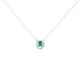 Collana Punto Luce Elizabeth Crown Oro Bianco Smeraldo Diamante