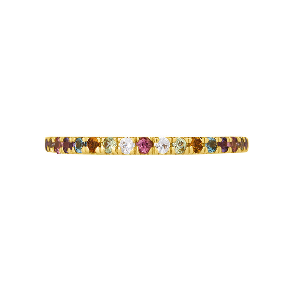 Anello Riviere Amélie Oro Giallo Cubic Zirconia Ametista Citrino Topazio Peridoto Tormalina - Anelli Riviere Donna | Stroili