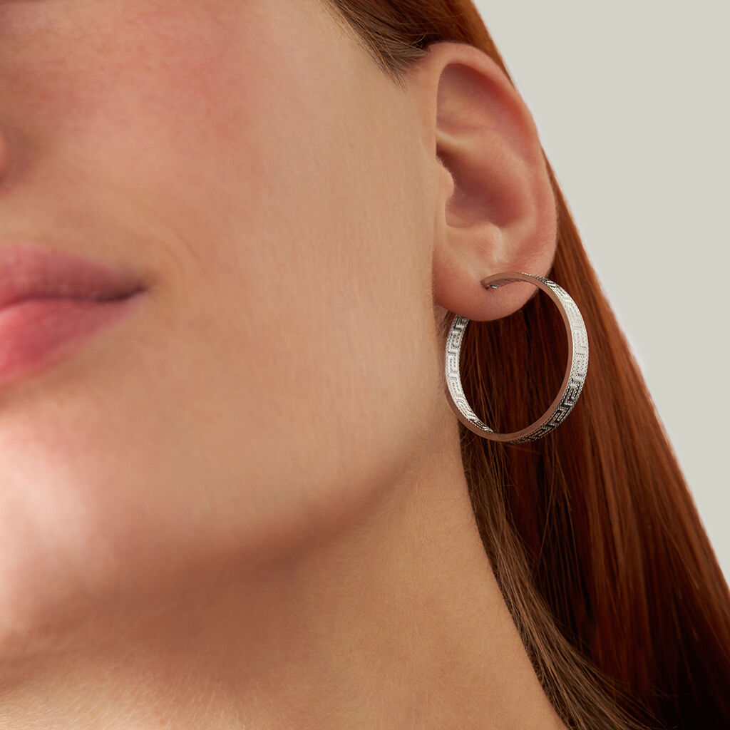 Orecchini A Cerchio Toujours Oro Bianco - Orecchini a Cerchio Donna | Stroili