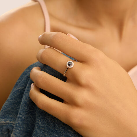 Anello Solitario Charlotte Oro Bianco Zaffiro Diamante - Anelli con Pietre Donna | Stroili