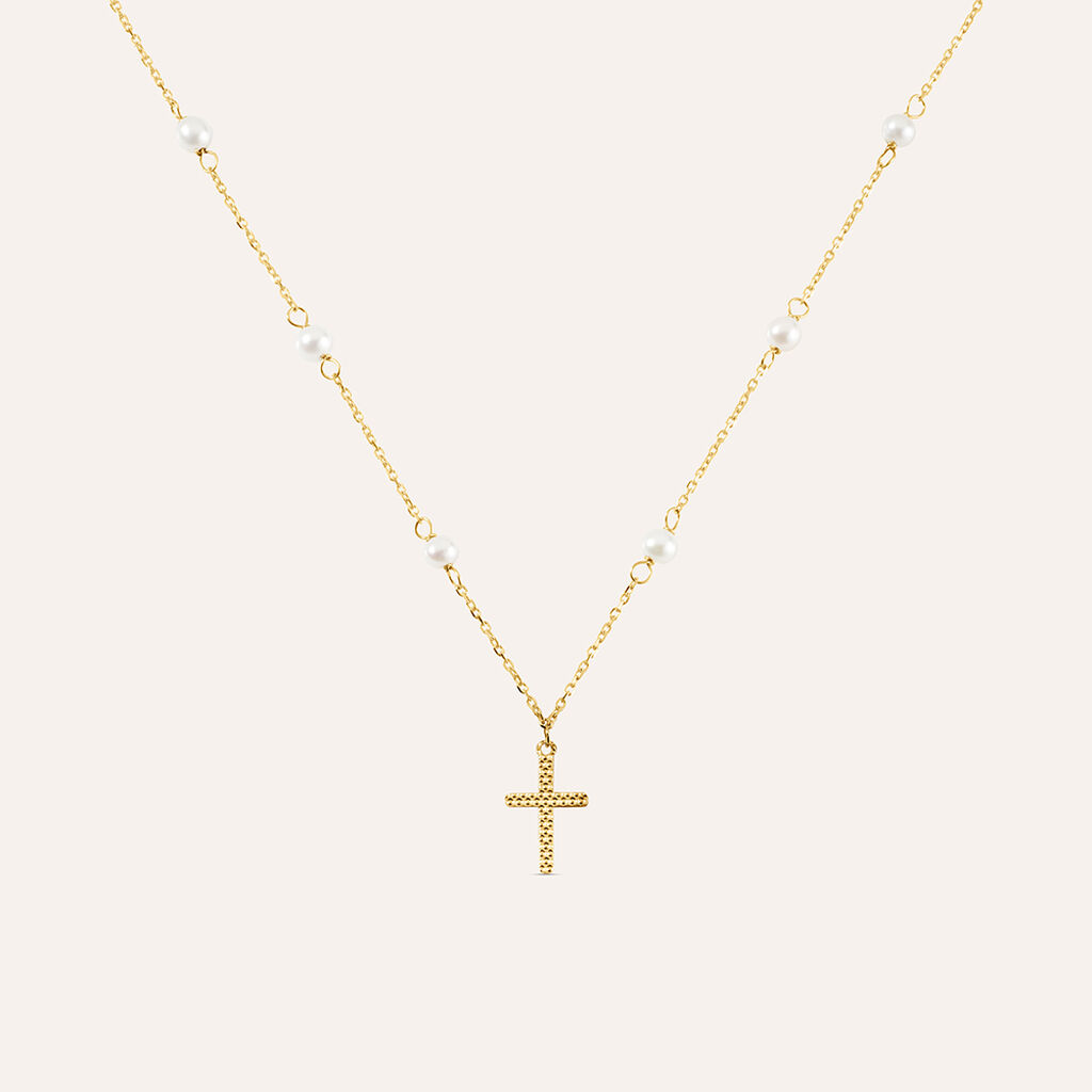 Collana Holy Oro Giallo Perla D'Acqua Dolce