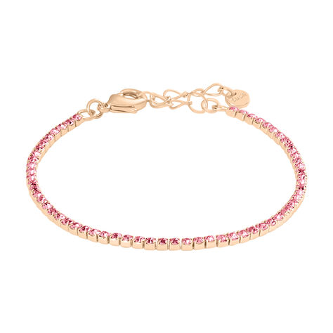 Bracciale Tennis Romantic Shine Metallo Rosa Cristallo - Bracciali Tennis Donna | Stroili