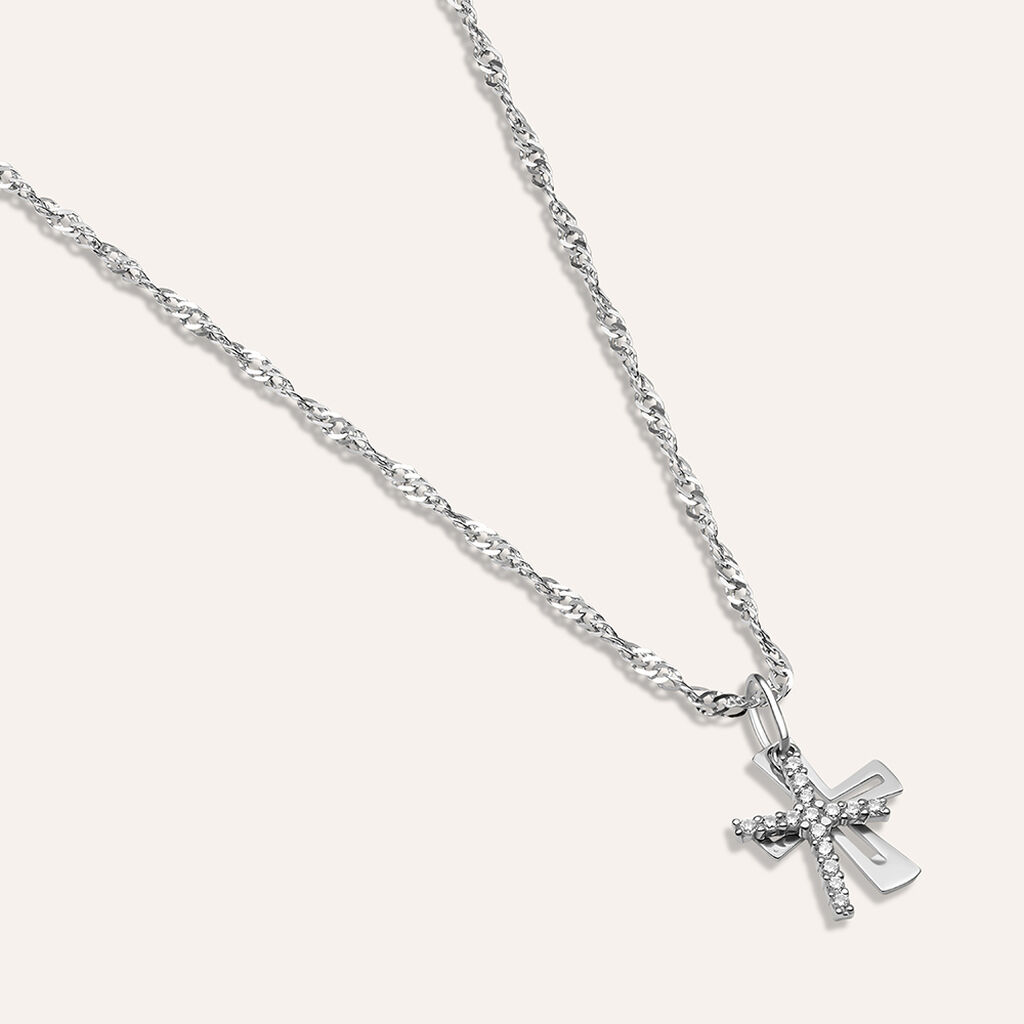 Pendente Holy Oro Bianco Cubic Zirconia - Ciondoli Donna | Stroili