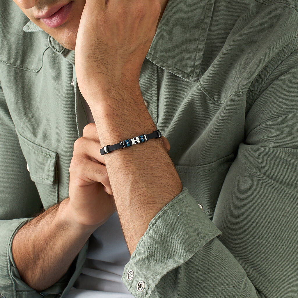 Bracciale Man Code Acciaio Bicolore Cristallo - Bracciali Uomo | Stroili
