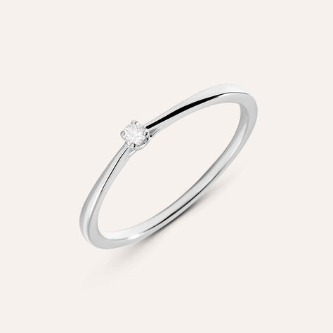 Anello Solitario Grace Oro Bianco Diamante - Anelli con Pietre Donna | Stroili