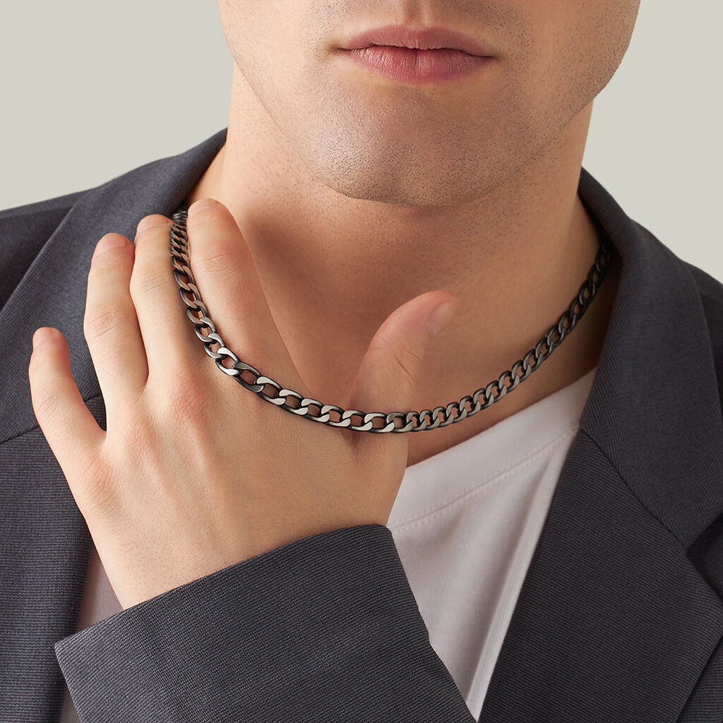 Catena Man Code Acciaio Nero - Collane Catena Uomo | Stroili