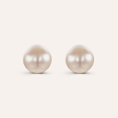 Orecchini Lobo Gabrielle Oro Bianco Perla D'Acqua Dolce - Orecchini a Lobo Donna | Stroili