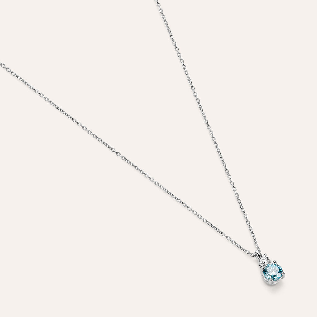 Collana Doppio Punto Luce Diamade Oro Bianco Diamante Lab-Grown