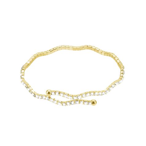 Bracciale bangle in metallo dorato e cristalli - Bracciali Donna | Stroili
