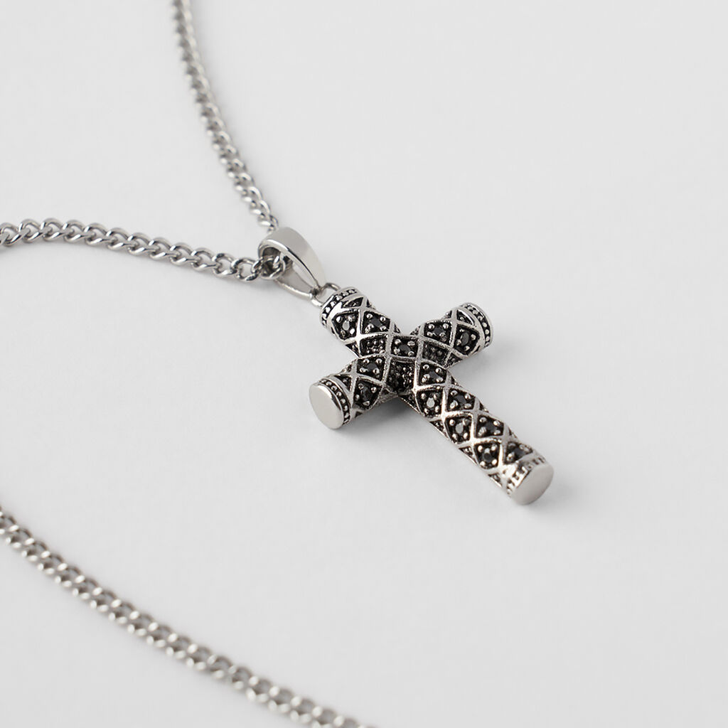 Collana Man Code Acciaio Cristallo