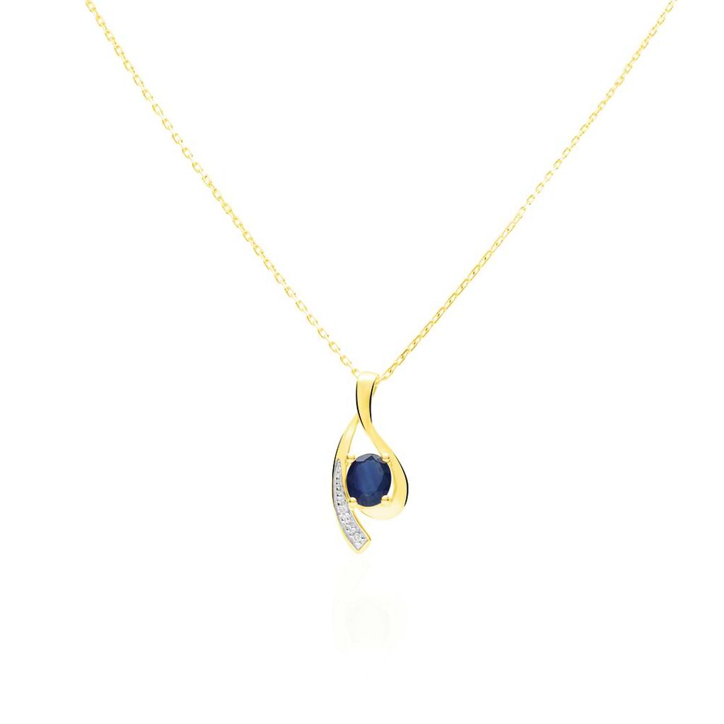 Collana in oro giallo con zaffiro 0.57 ct e diamanti 0.0066 ct - Collane Donna | Stroili
