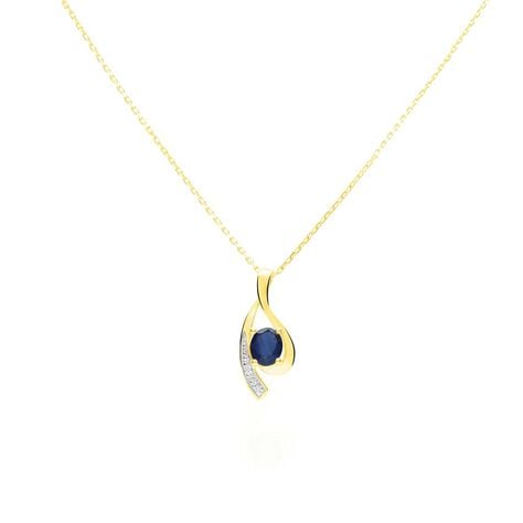 Collana in oro giallo con zaffiro 0.57 ct e diamanti 0.0066 ct - Collane Donna | Stroili