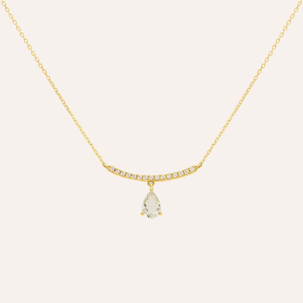 Collana Amélie Oro Giallo Ametista Cubic Zirconia