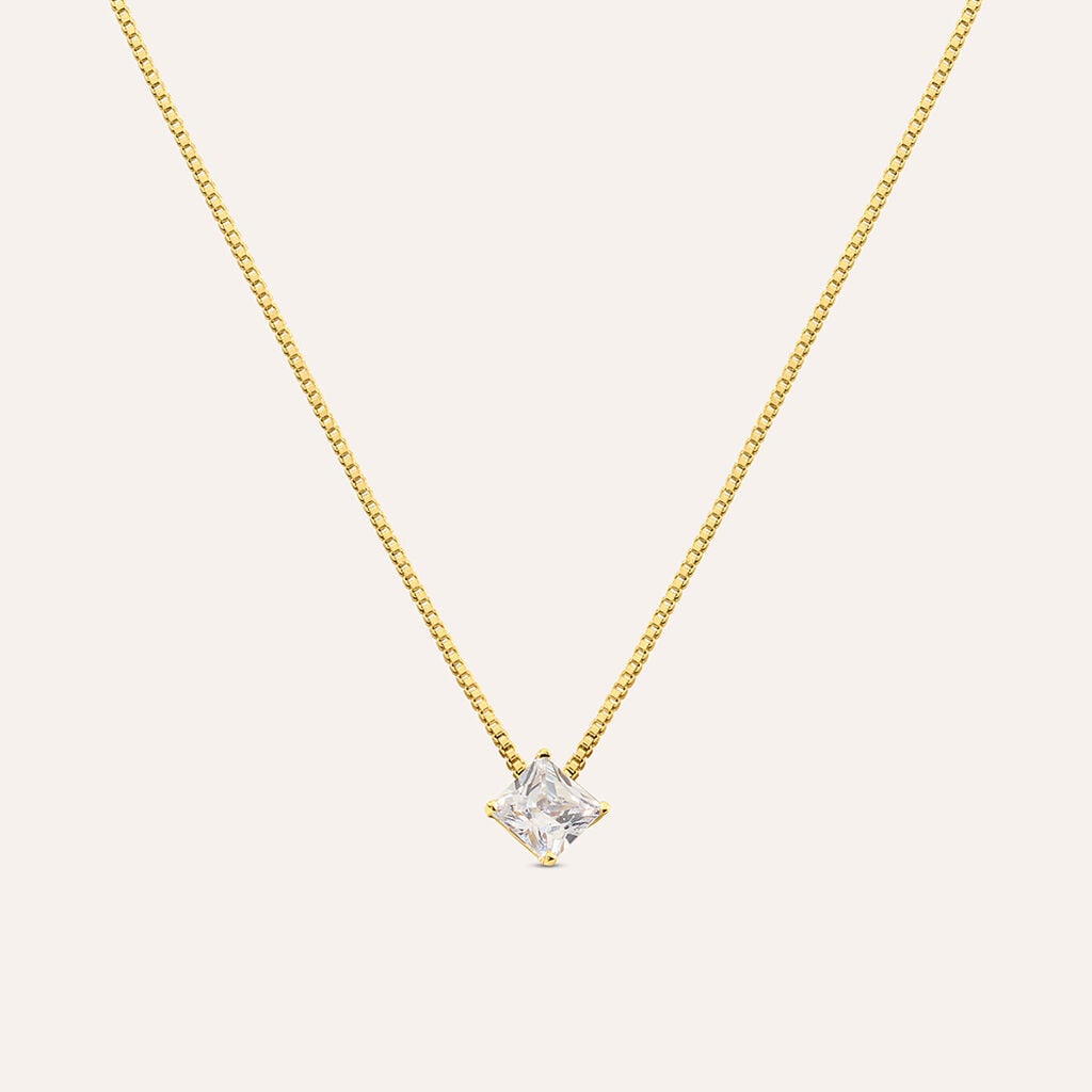 Collana Punto Luce Silver Glow Argento Dorato Cubic Zirconia