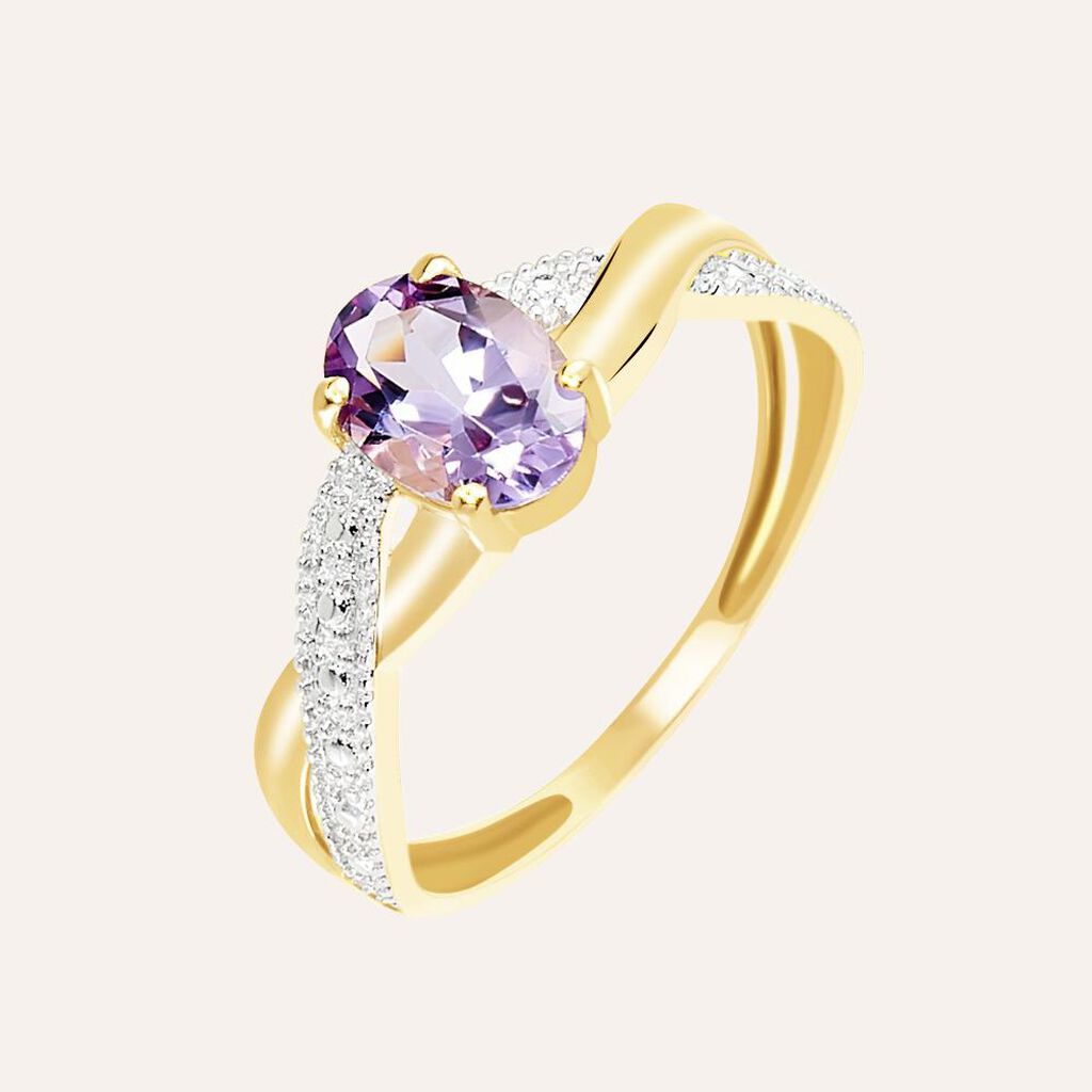 Anello Am&eacute;lie Oro Giallo Ametista