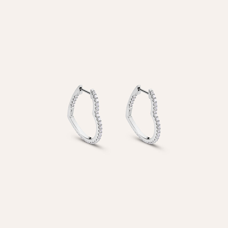 Orecchini A Cerchio Silver Shine Argento Rodiato Cubic Zirconia - Orecchini a Cerchio Donna | Stroili