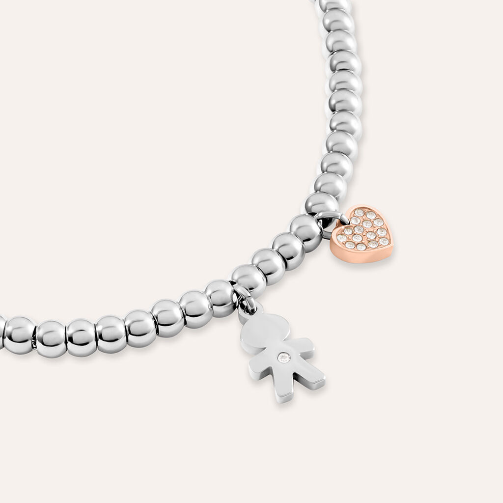 Bracciale Sunrise Acciaio Bicolore Bianco / Rosa Cubic Zirconia