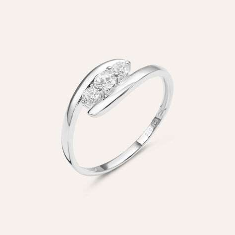 Anello Trilogy Claire Oro Bianco Cubic Zirconia - Anelli con Pietre Donna | Stroili