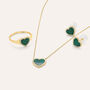 Collana Beverly Oro Giallo Malachite Cubic Zirconia