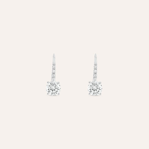 Banemi Orecchini Pendenti Donna In Rame Con Perla E Zirconia Cubica | Gioielli Ipoallergenici A Forma Di Goccia, Eleganti Per Matrimonio E Cerimonie, Colore Bianco E Oro - 4