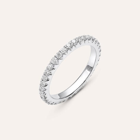 Fede Classica Eternity 2.4 mm Oro Bianco Diamante - Anelli con Incisione Donna | Stroili