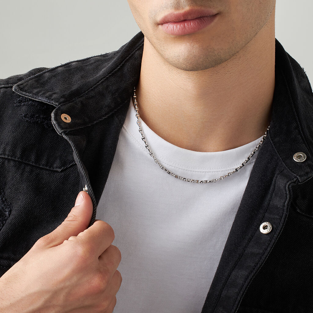 Catena L'homme Or Oro Bianco - Collane Catena Uomo | Stroili