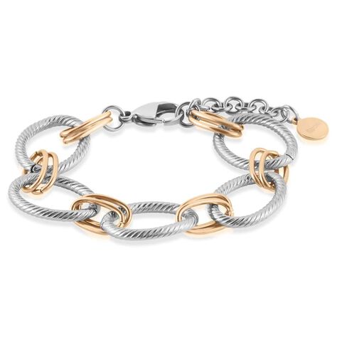 Bracciale Catena Lady Code Acciaio Bicolore Bianco / Rosa - Bracciali Donna | Stroili