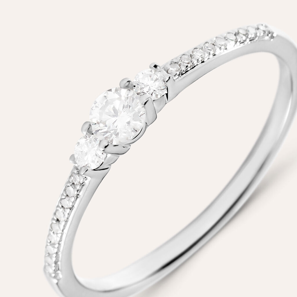 Anello Trilogy Grace Oro Bianco Diamante