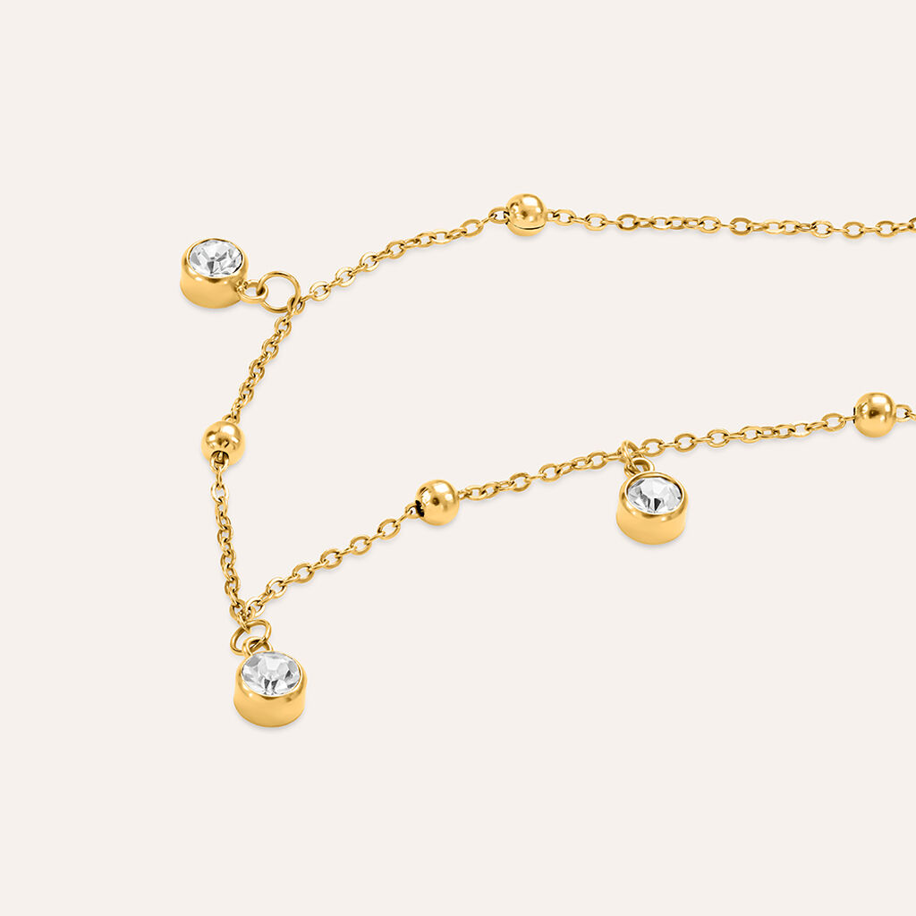 Bracciale Radiance Acciaio Dorato Cristallo