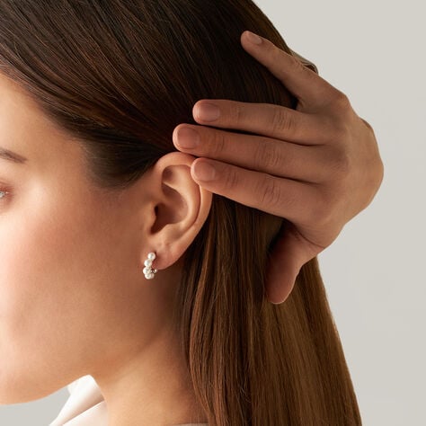 Orecchini A Cerchio Silver Pearls Argento Bianco Perla sintetica - Orecchini a Cerchio Donna | Stroili