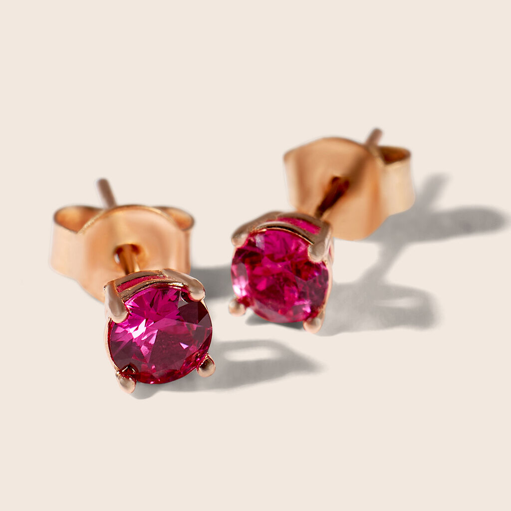 Orecchini Lobo Punto Luce Silver Rainbow Argento Rosa Cubic Zirconia - Orecchini a Lobo Donna | Stroili