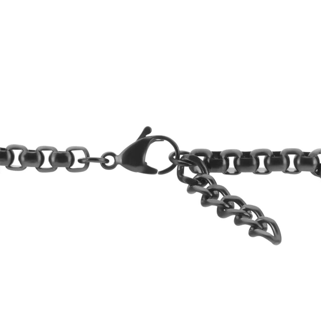 Bracciale Con Targhetta Man Code Acciaio Nero Cubic Zirconia - Bracciali con Incisione Uomo | Stroili