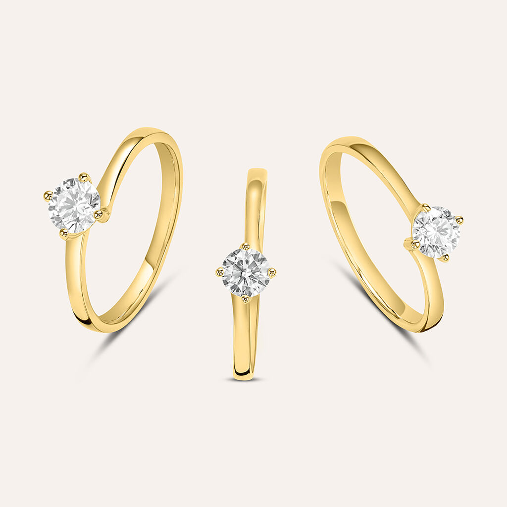 Anello Solitario Valentino Diamade Oro Giallo Diamante Lab-Grown