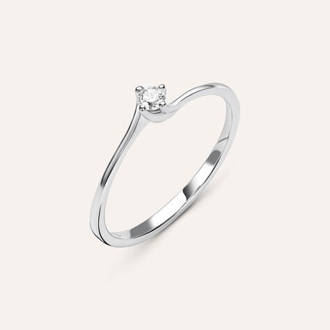 Anello Solitario Firmamenti Oro Bianco Diamante - Anelli con Pietre Donna | Stroili
