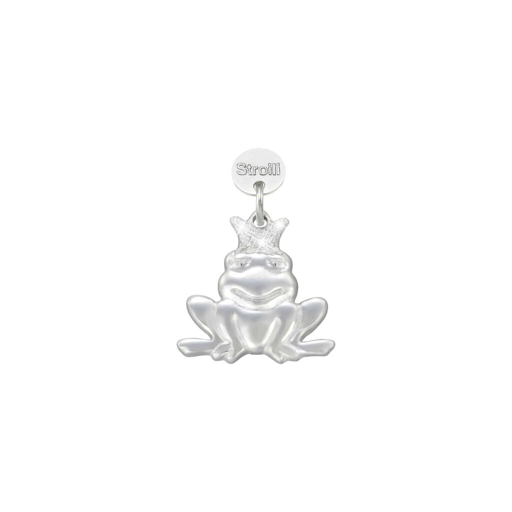 Charm in argento rodiato e glitter
