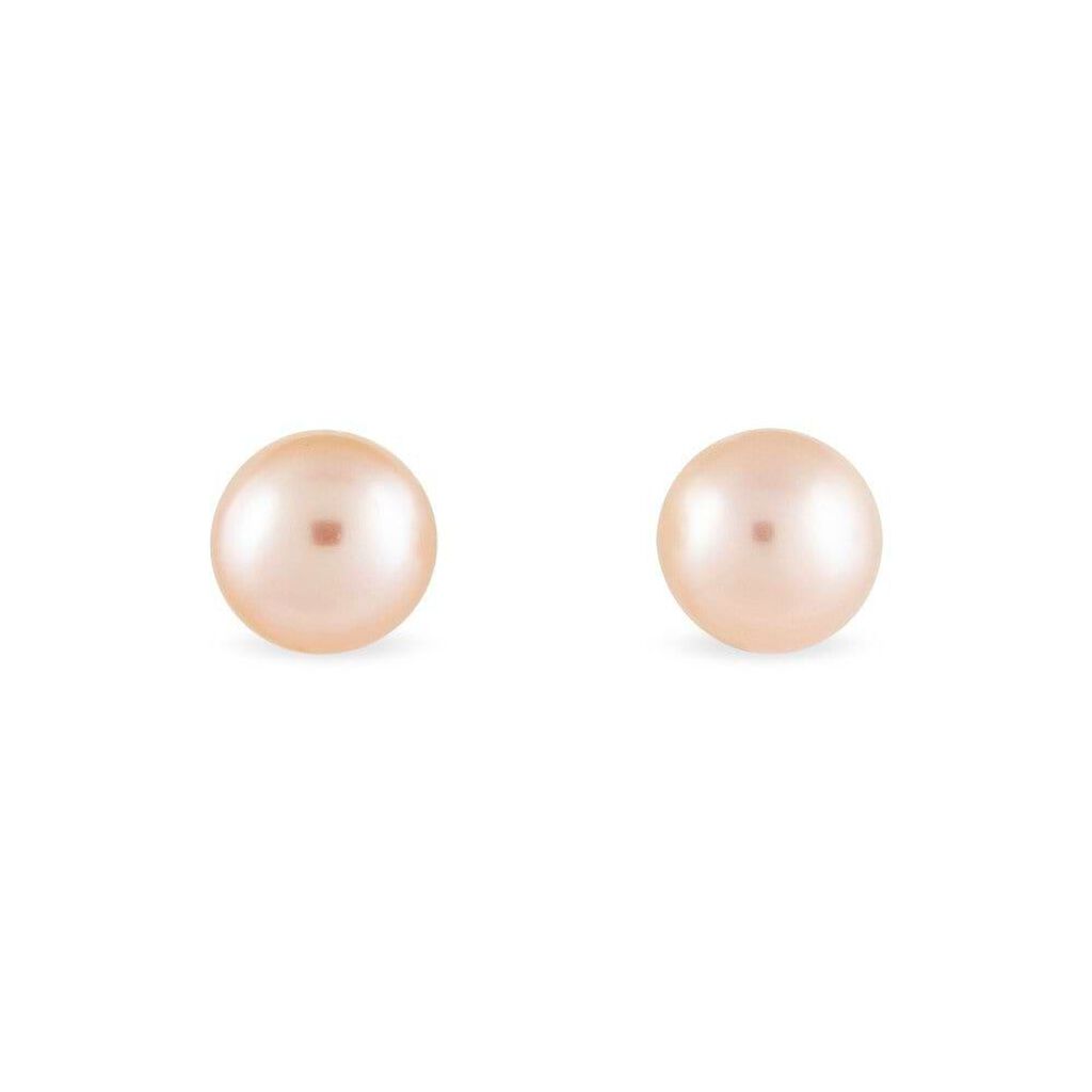 Orecchini a lobo in oro giallo e perle rosa - Orecchini a Lobo Donna | Stroili