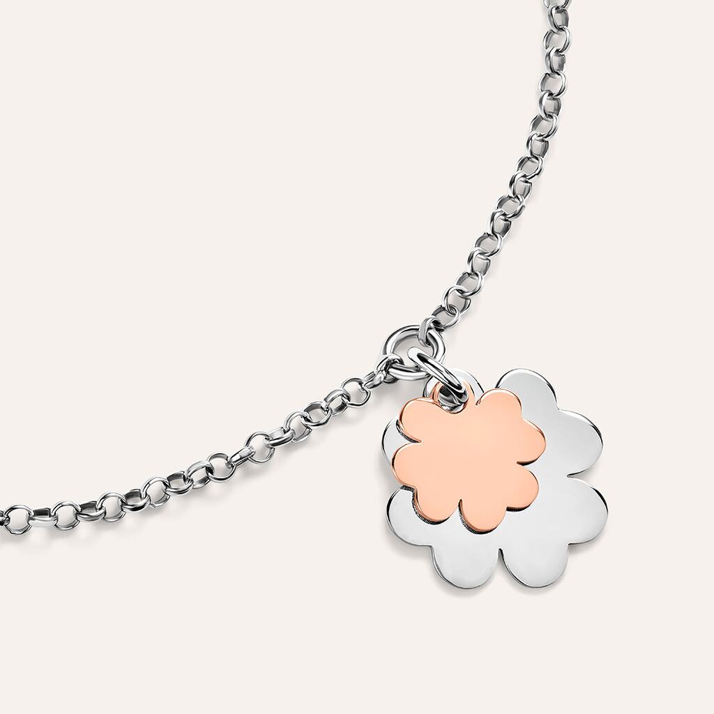 Bracciale Silver Collection Argento Bicolore Bianco / Rosa