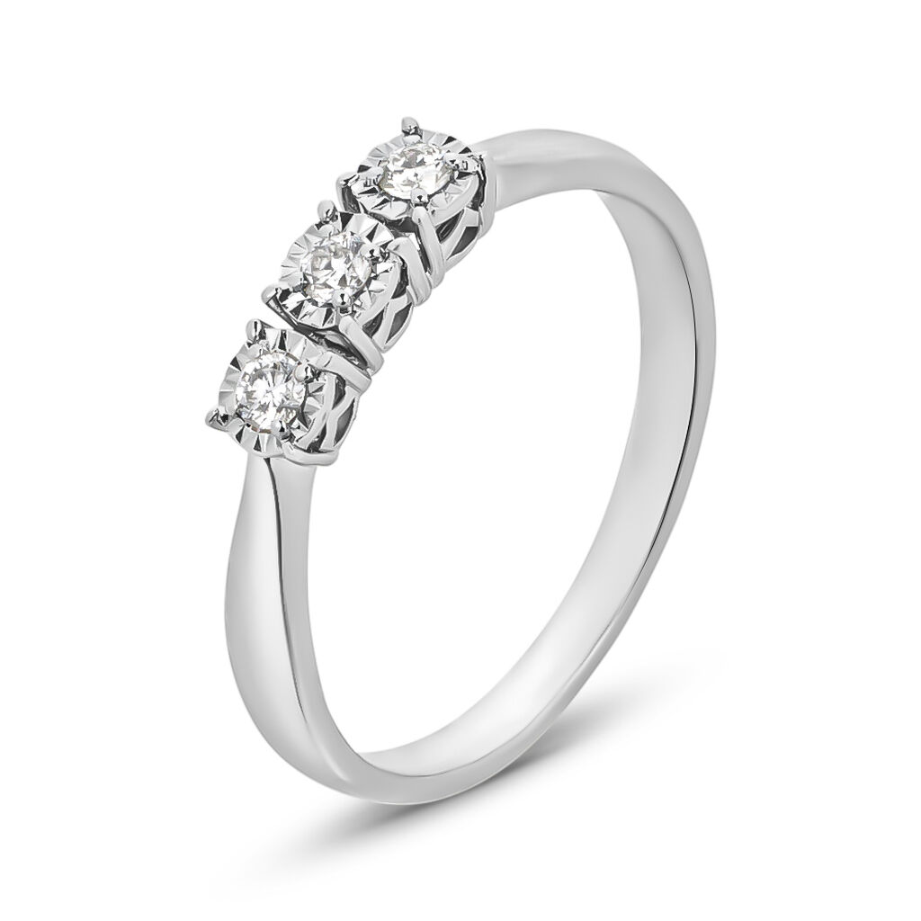 Anello Trilogy Diamotion Oro Bianco Diamante