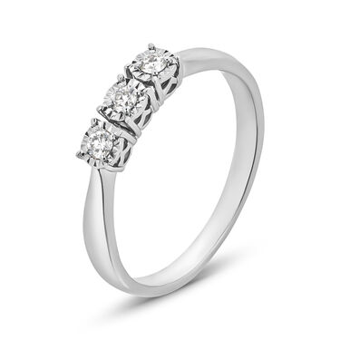 Anello Trilogy Diamotion Oro Bianco Diamante